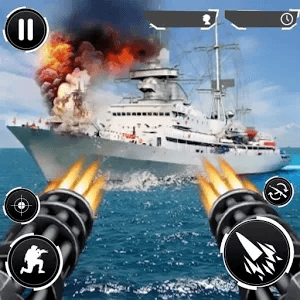 Marinha Gunner Atire Guerra 3D
