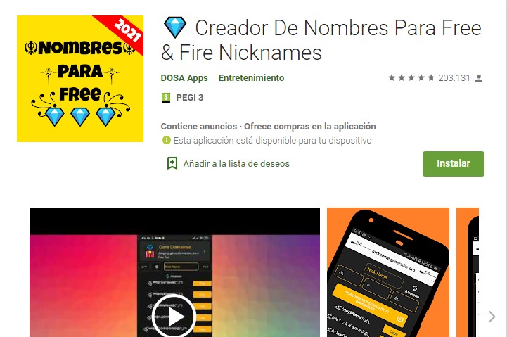 alterar nomes para Free Fire Google Play